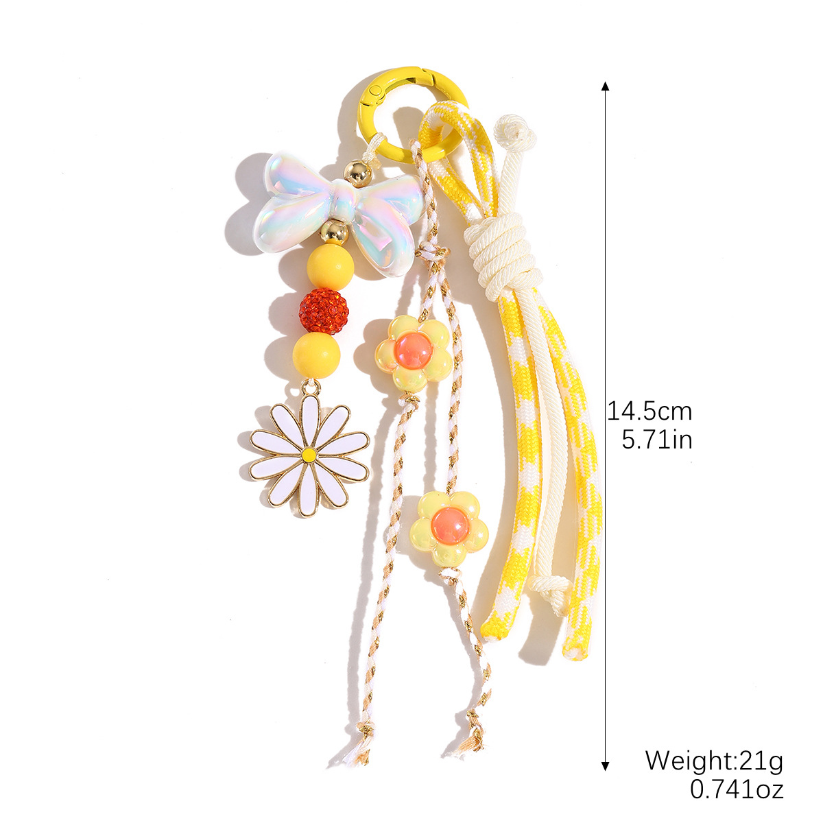 Letter keychain bead pendant small accessory phone bag pendant woven bow keychain