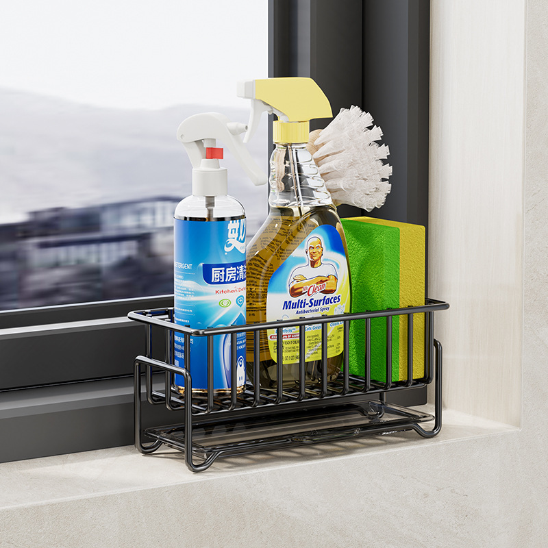 Sink sponge rack hand soap storage basket drain rack kitchen supplies multi-functional counter storage rack