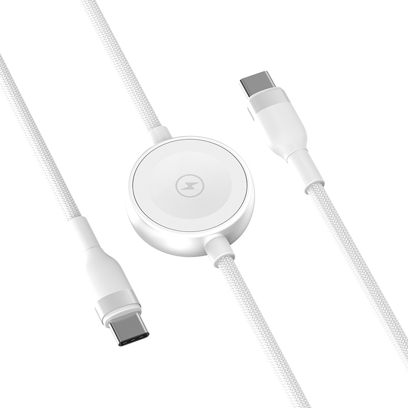 2-in-1 PD100W Watch Wireless Charging Data Cable Fast Charging Braided Cable for Apple Watch