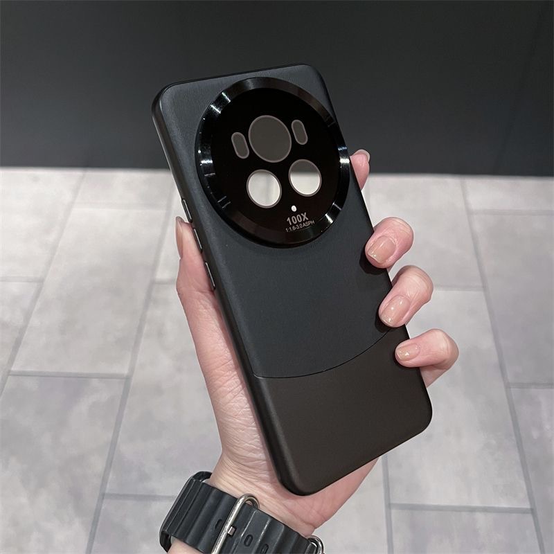 For Honor Magic6 Phone Case Stitched Vegan Leather Full Coverage Lens Film Anti-Drop Case Magic5pro Protective Case