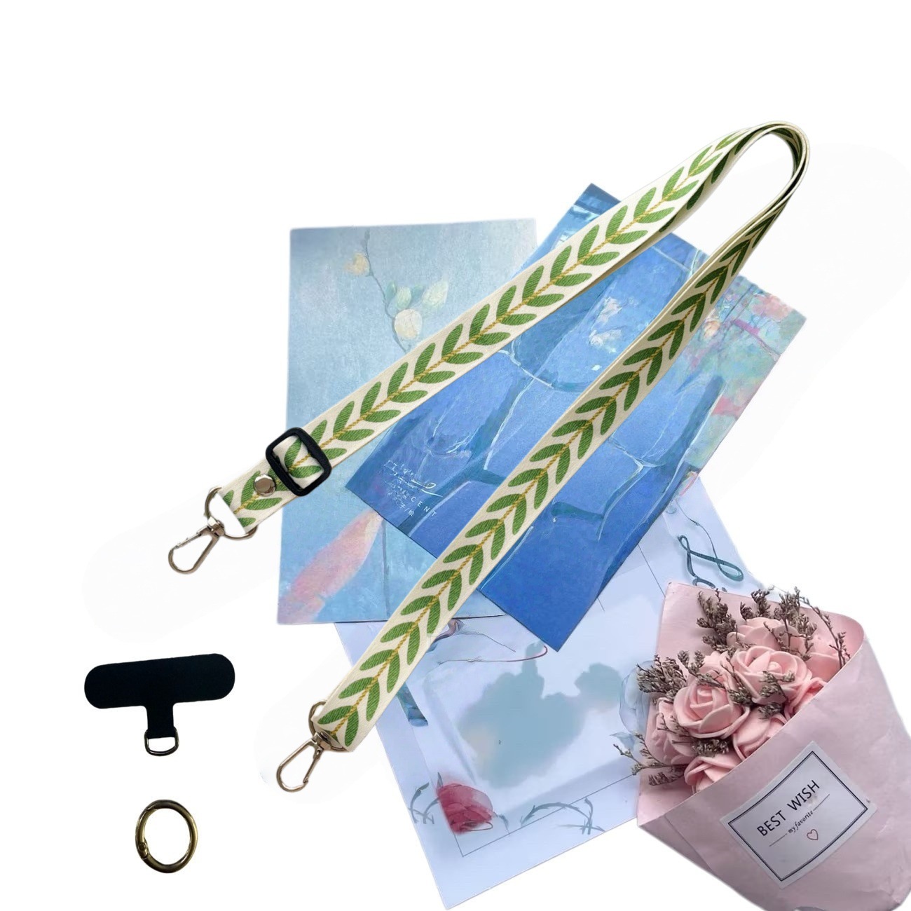 Ethnic Style Phone Lanyard Adjustable Phone Strap Crossbody Neck Strap Simple Backpack Strap