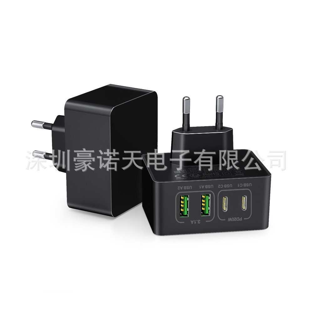 Support 40W US Apple Charger Multi-Port Charging for Apple Samsung Phones 2C+2A Charging Head