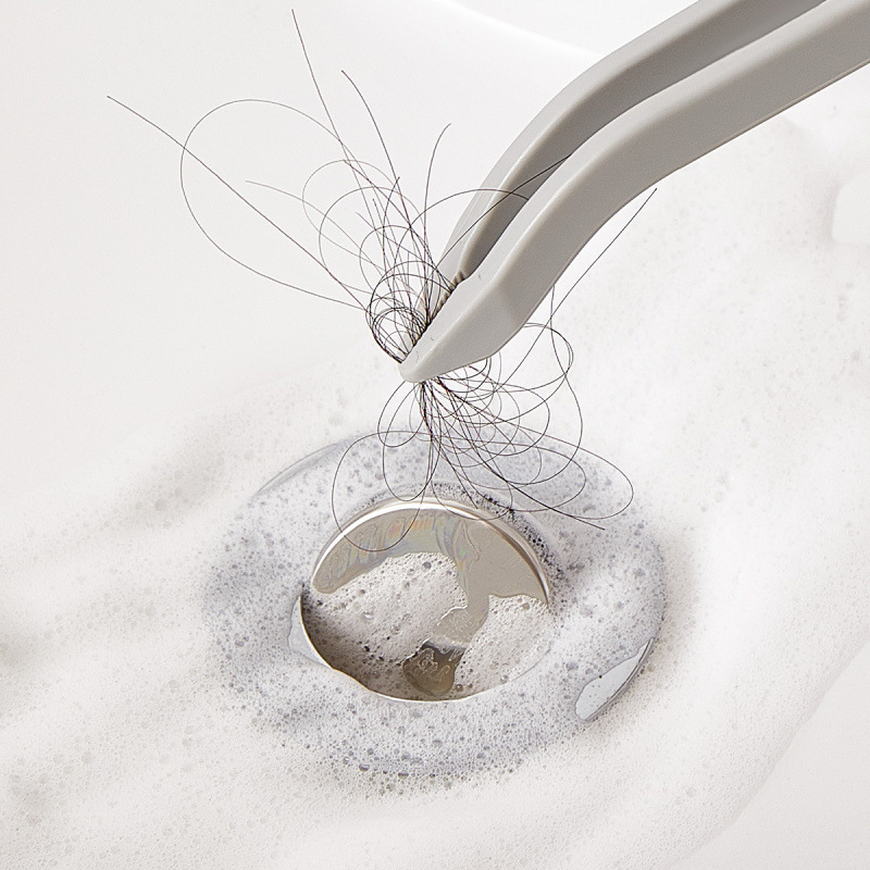 Bathroom Gap Plastic Large Brush 2-in-1 Hair Clip Toilet Cleaning Tool Floor Brush Hard Bristle