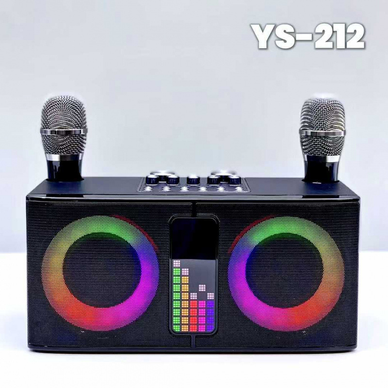 YS212 High Power Amplifier Integrated Recording KTV All-in-One Dual Mic Home Bluetooth Speaker