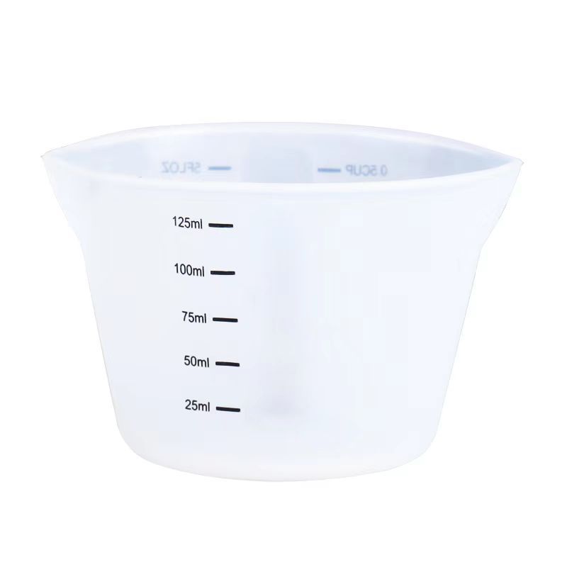 High temperature resistant silicone measuring cup 125ml 250ml liquid measuring cup set graduated measuring cup kitchen baking tool