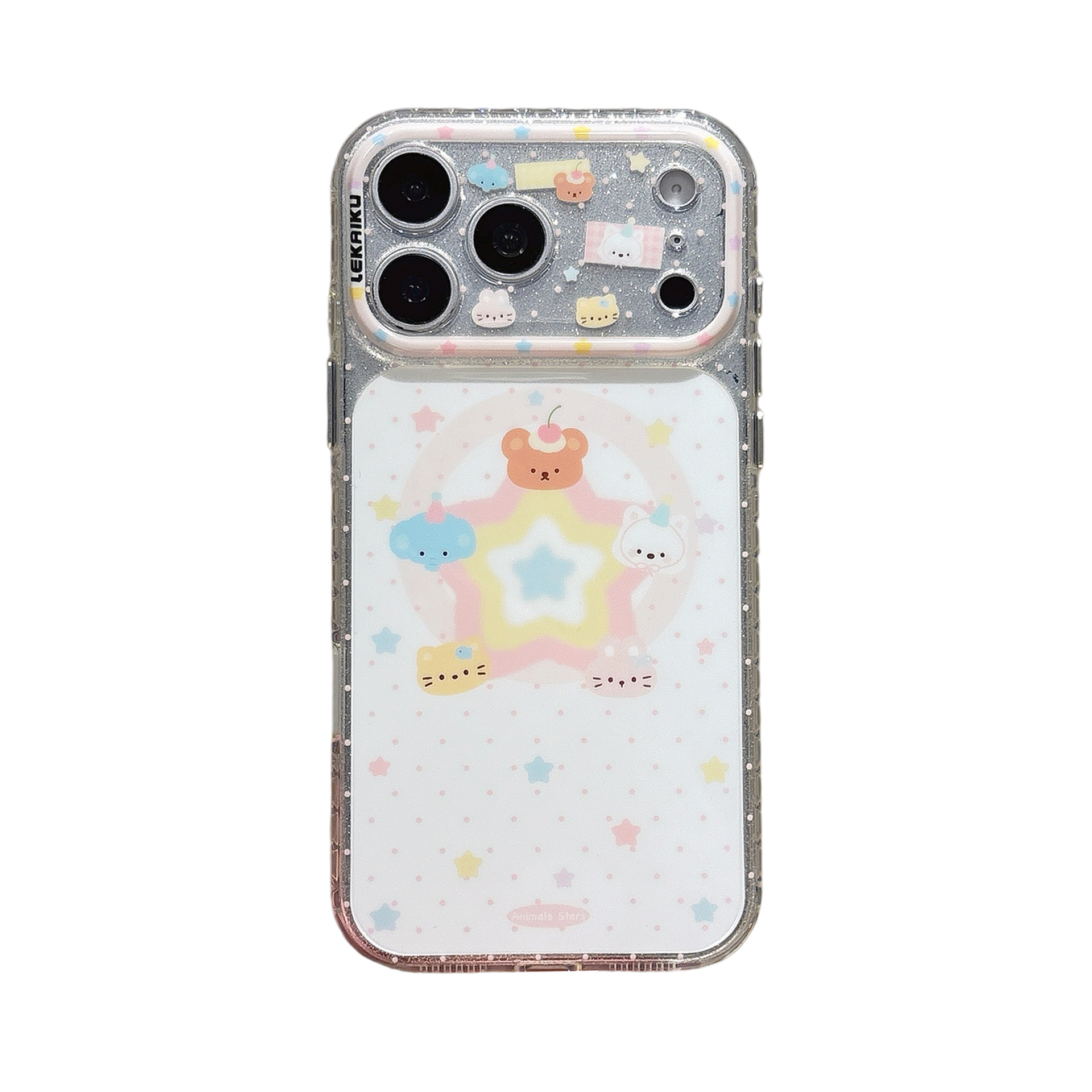 For iPhone 17 Pro Max Cartoon Graffiti AI Button Phone Case Apple 16 Animal Party Magnetic Transparent Case