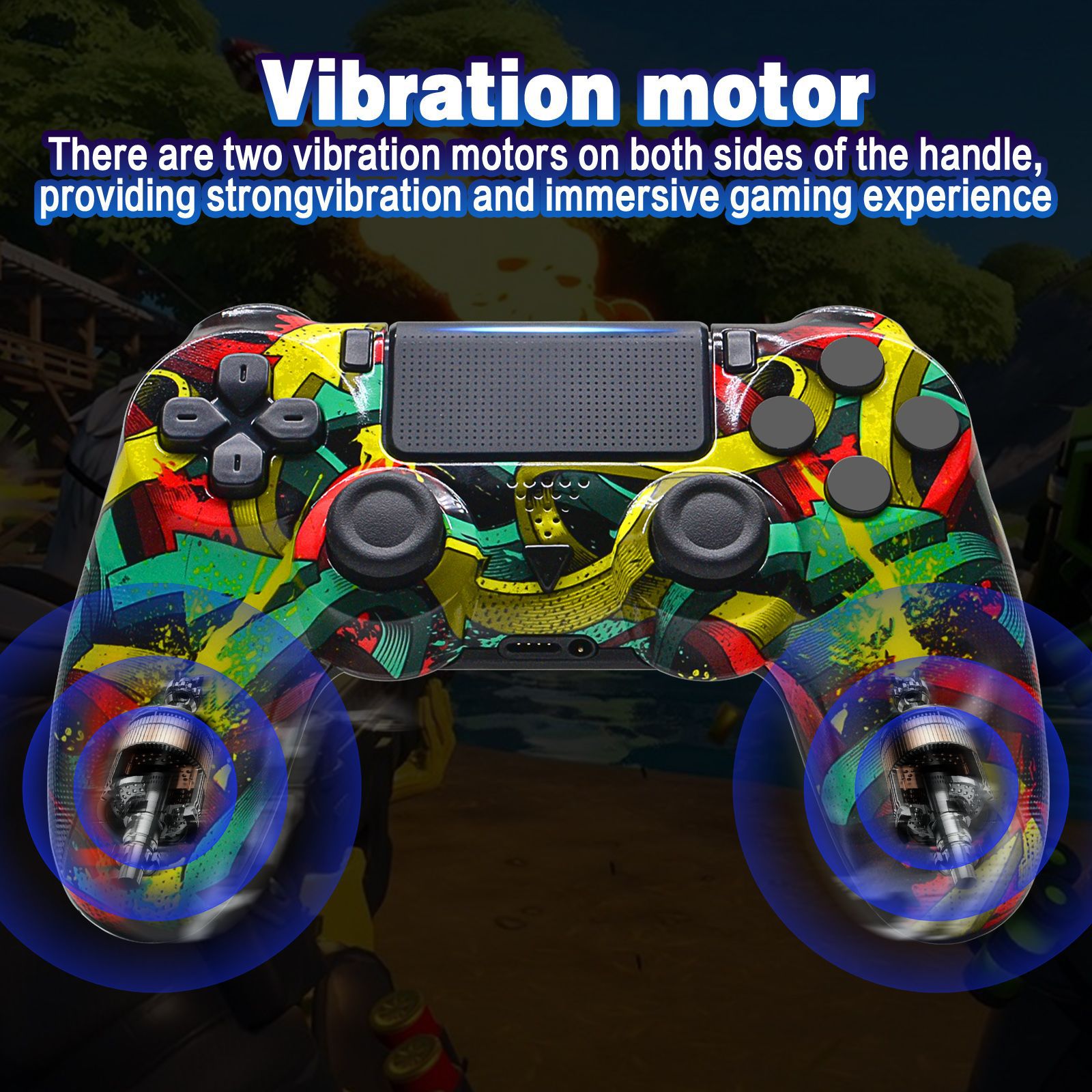 Original private mold p4 controller water transfer pattern wireless bluetooth controller vibration multifunctional P4 game controller