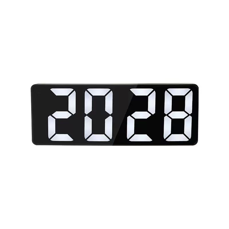 Mirror surface desktop clock, table clock time display, desktop decoration LED digital display electronic alarm clock