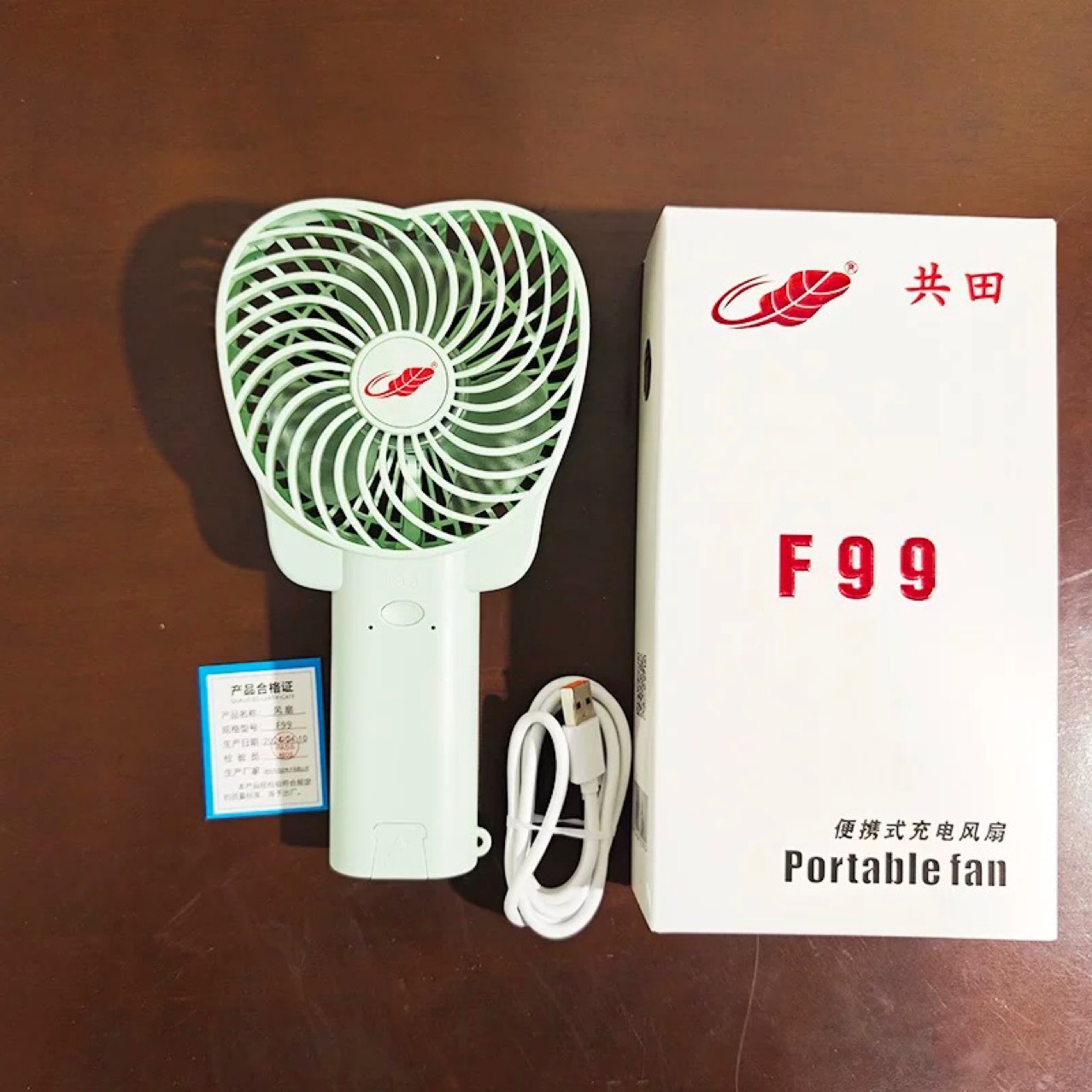 USB Fan F99 Mini Small Fan, Rechargeable, Storm Handheld, Portable, Student Children Outdoor Fan