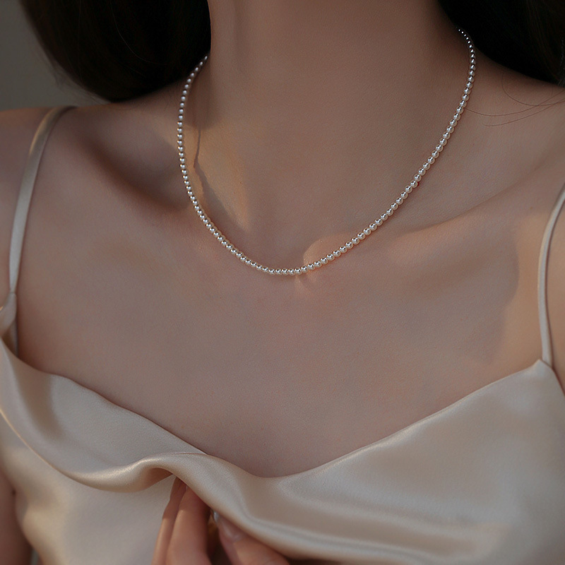 Pearl necklace ultra-fine baby milky bead women's summer niche 2024 new clavicle chain