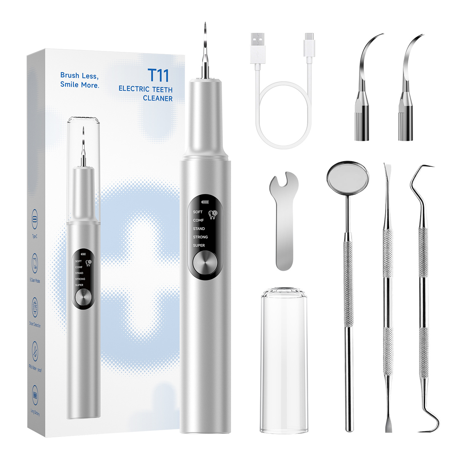 Ultrasonic tooth cleaner, Yue'er Wanwan, removes tartar and smoke stains, water flosser, whitening device, electric tooth cleaner, tooth cleaning