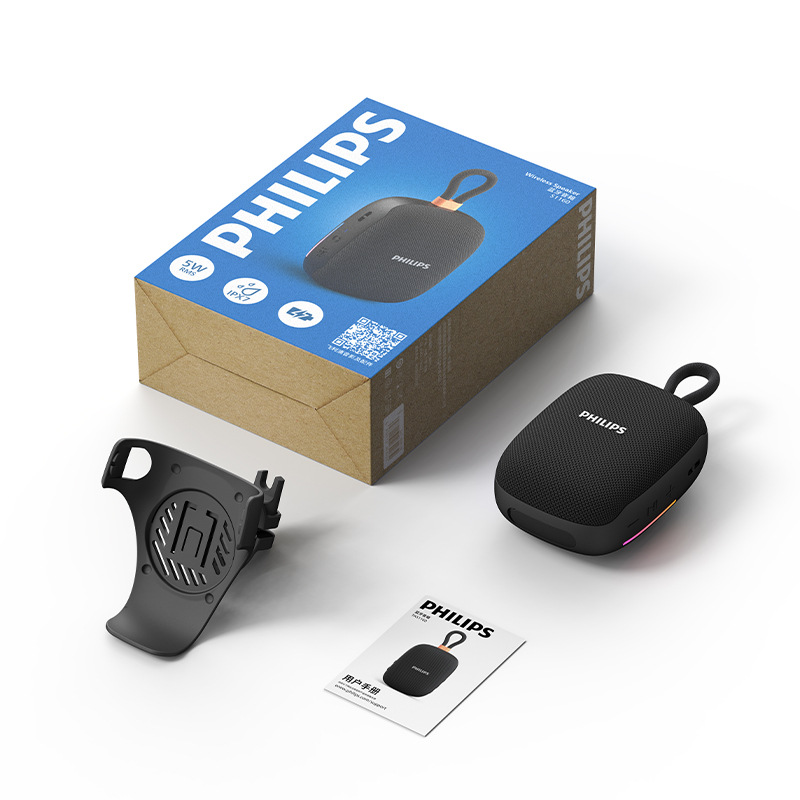 Philips TAS1160 Bluetooth Speaker with Cycling Mount IPX7 Waterproof Outdoor Cycling Speaker