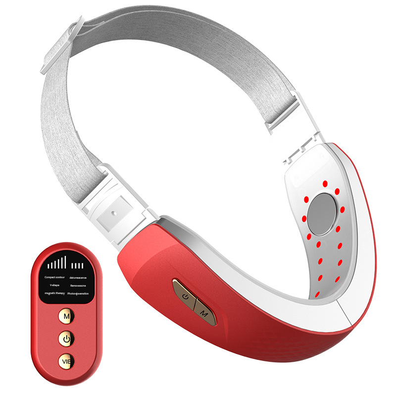 Red and Blue Light Beauty Instrument Vibration Facial Lifting V-Shape Device Microcurrent Slimming Face Device