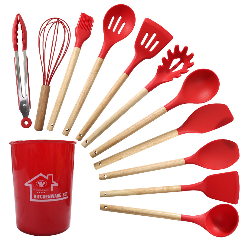 Silicone Spatula and Soup Spoon 12-Piece Set Non-Stick Silicone Spatula Household Food Grade Silicone Spatula Silicone Kitchenware Set
