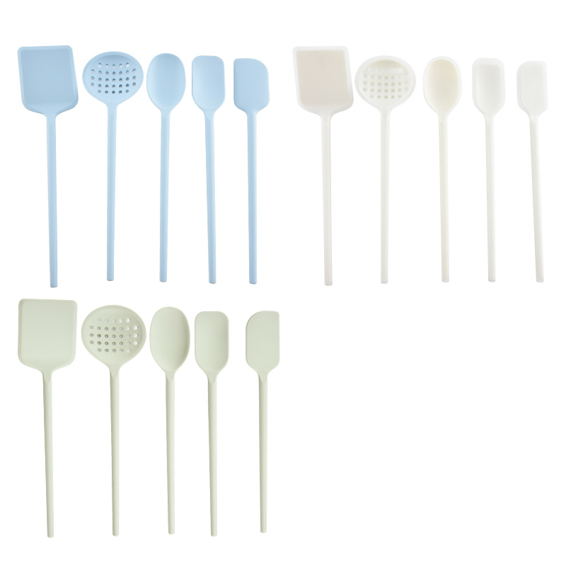 New kitchen silicone cookware set frying spatula soup spoon kitchen cooking spatula spoon 5-piece set
