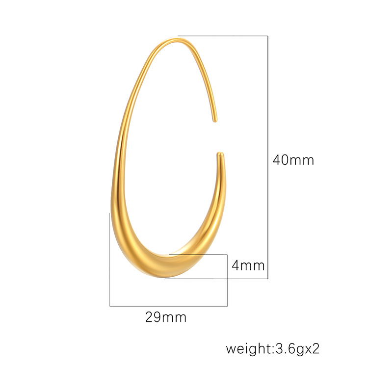 Egg-shaped stainless steel ear cuffs for women, earrings ear accessories
