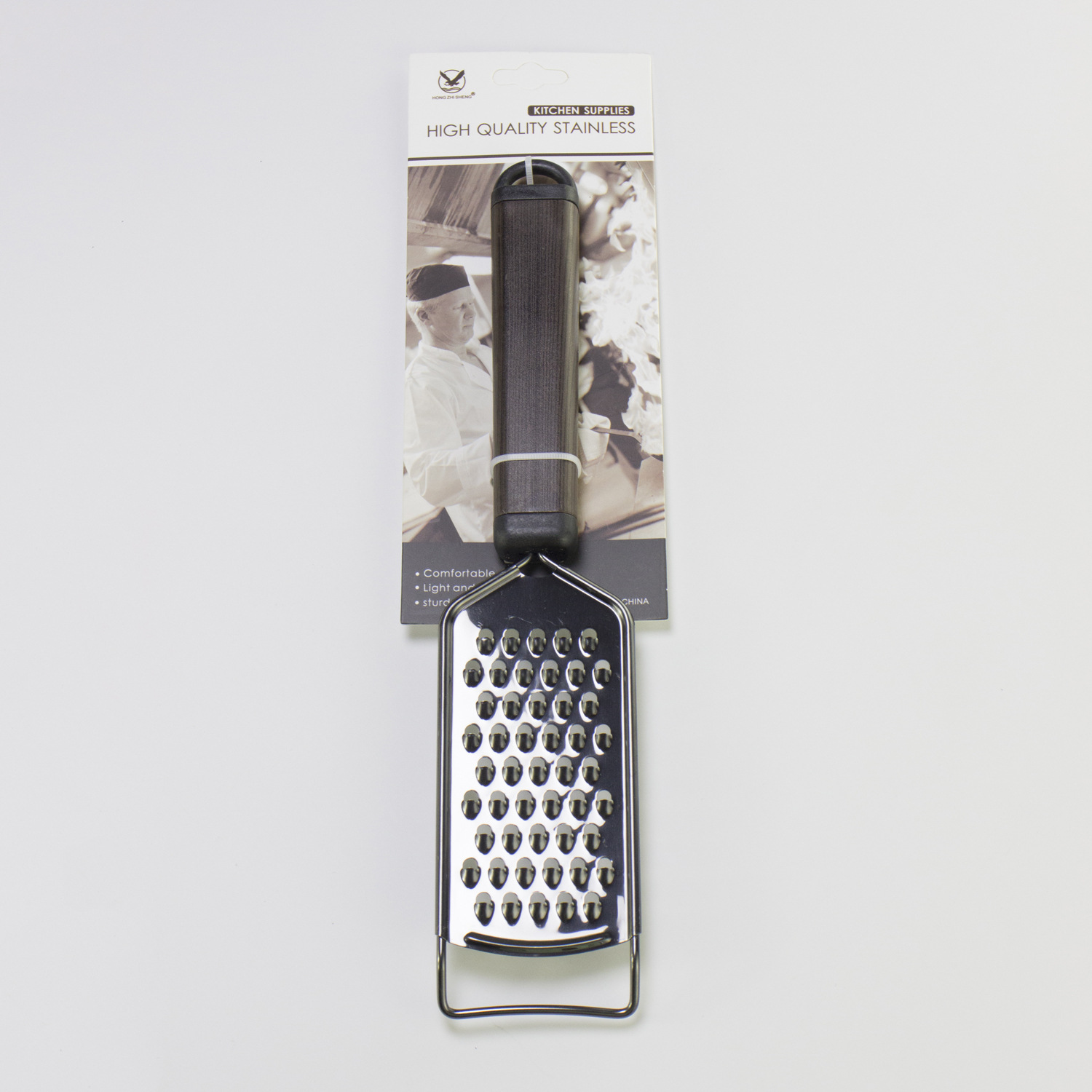 Small hole large hole dual-use stainless steel radish grater imitation wood grain handle household kitchen multifunctional fruit and vegetable grater shredder tool