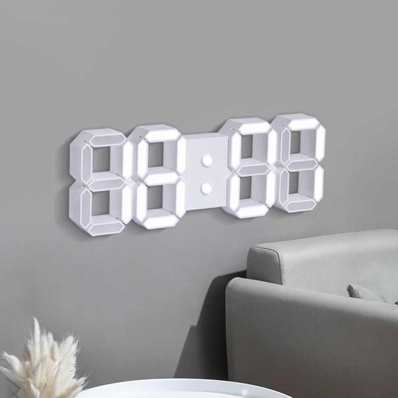 3D digital clock, living room LED stereo wall clock, smart phone APP WIFI wall clock, automatic time-setting