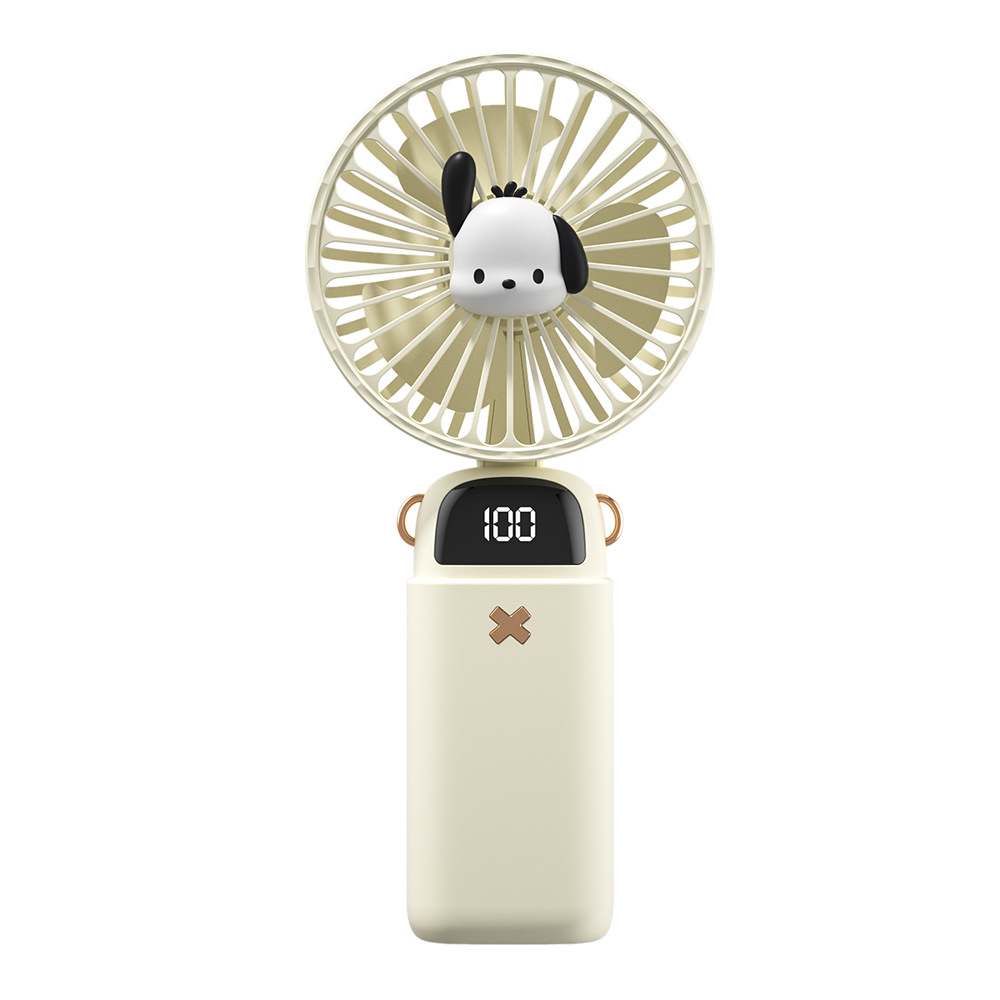 New Sanrio Cartoon Handheld Digital Display Fan Student Outdoor Portable USB Charging Desktop Aromatherapy Small Fan