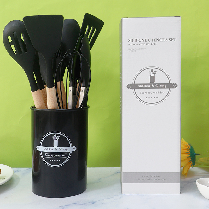 Silicone Kitchenware 12-Piece Set Non-Stick Silicone Spatula Food Grade Silicone Spatula Soup Spoon Set