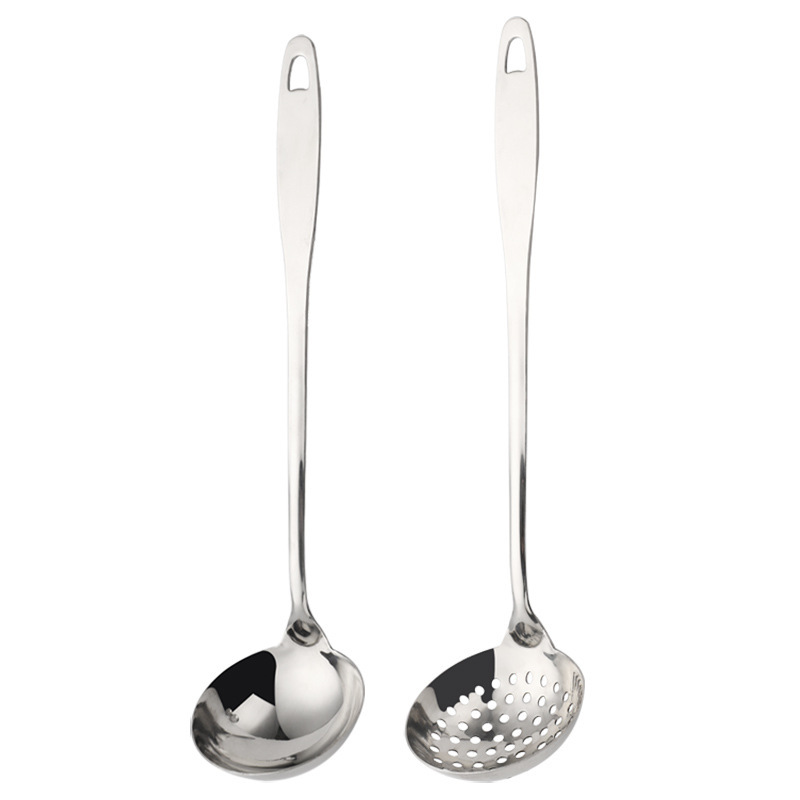 Stainless steel household exquisite hot pot spoon, thickened and lengthened soup spoon, slotted spoon, porridge spoon kitchen utensil set