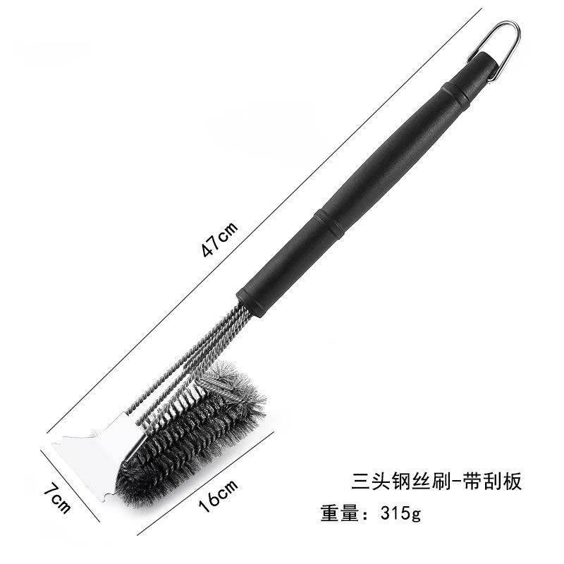 Special BBQ Grill Cleaning Brush Grill Rack Brush Grill Net Kitchen Tool Steel Wire Outdoor Stainless Steel Wire Brush
