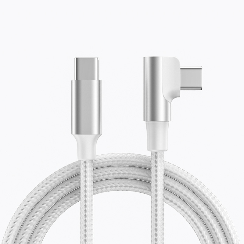 C to C Right Angle 60W Phone Fast Charging Data Cable 3M C-C for iPhone 15 Samsung Huawei Xiaomi