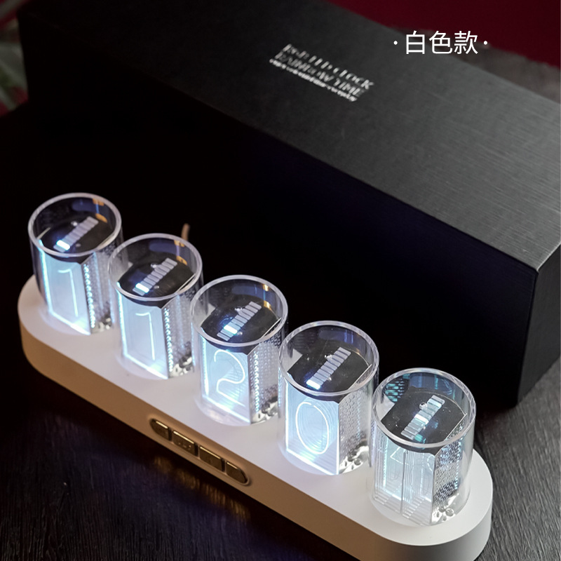 RGB Nixie Tube Style Clock Desktop Decoration Digital Clock