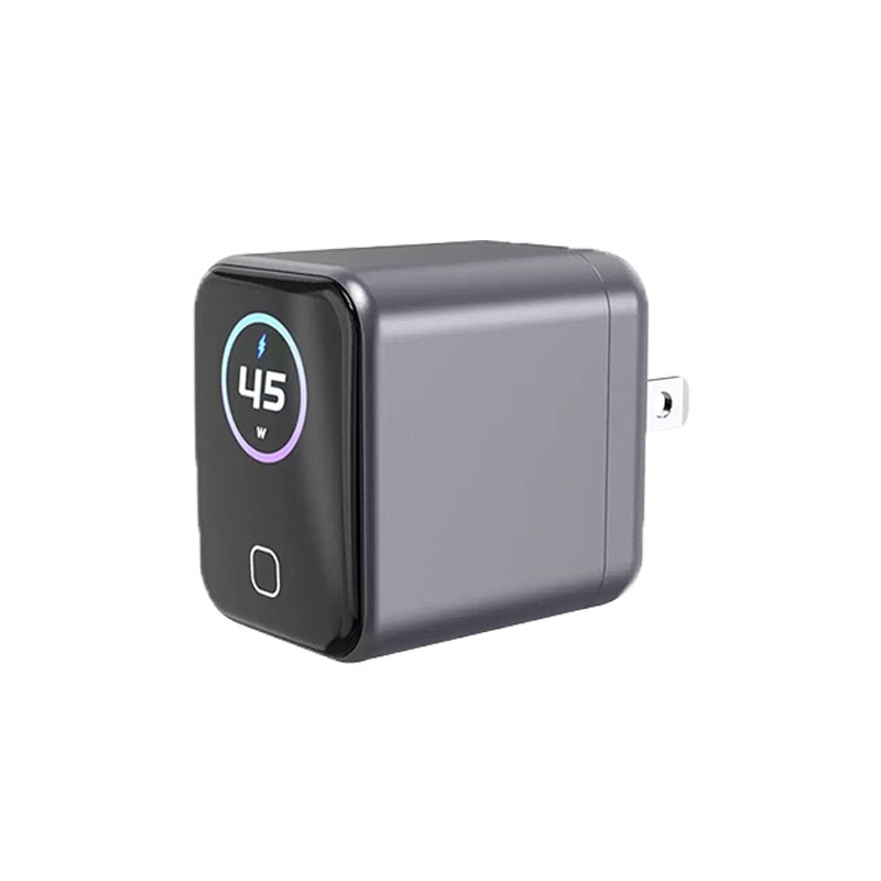 US standard 45W GaN charger AI smart display folding TFT fast charging head for iPhone 17 phone