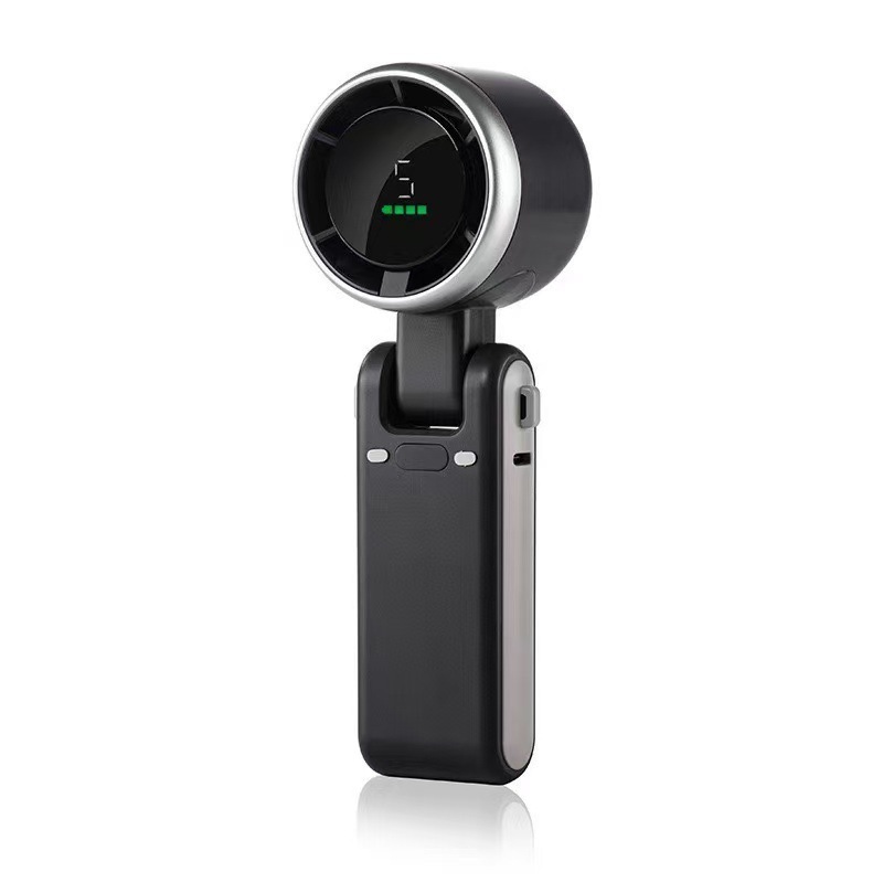 New high-speed transparent folding aromatherapy fan USB charging outdoor portable 100-speed with light high-wind turbo fan