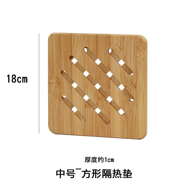Bamboo heat-insulating placemat, table pot mat, wooden non-slip hollow round thickened cup coaster, tea cup mat