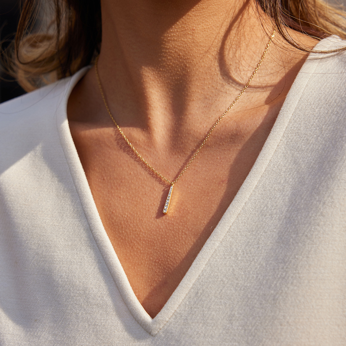 Jieding titanium steel zircon necklace niche jewelry women stainless steel earrings ear accessories