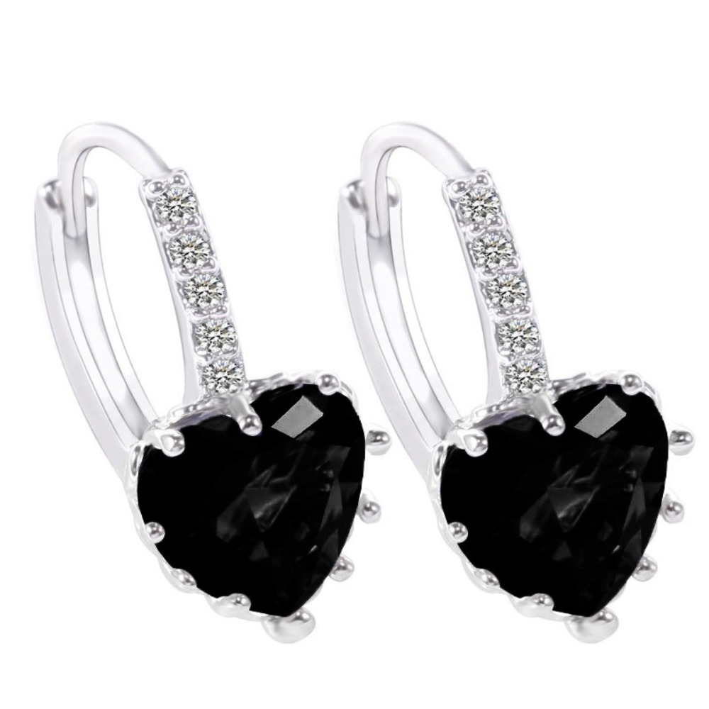 Fairy heart zircon ear clip simple diamond-like earring ear jewelry