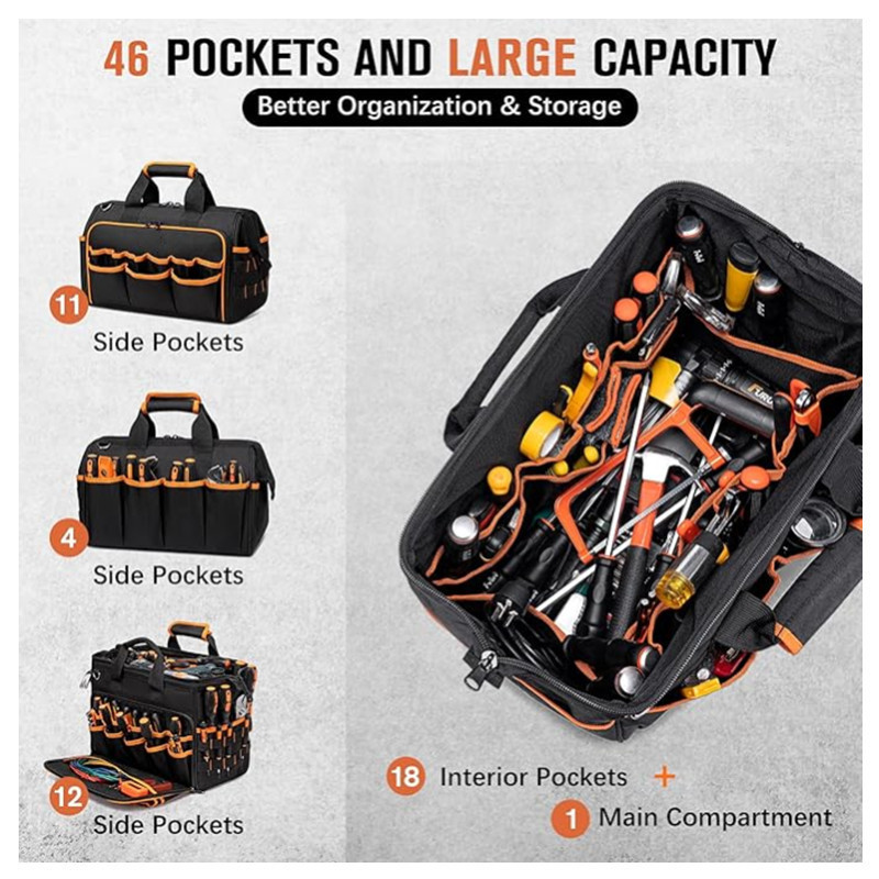 New 17-inch Heavy Duty Tool Bag Thickened Oxford Cloth Portable Handheld Storage Tool Bag