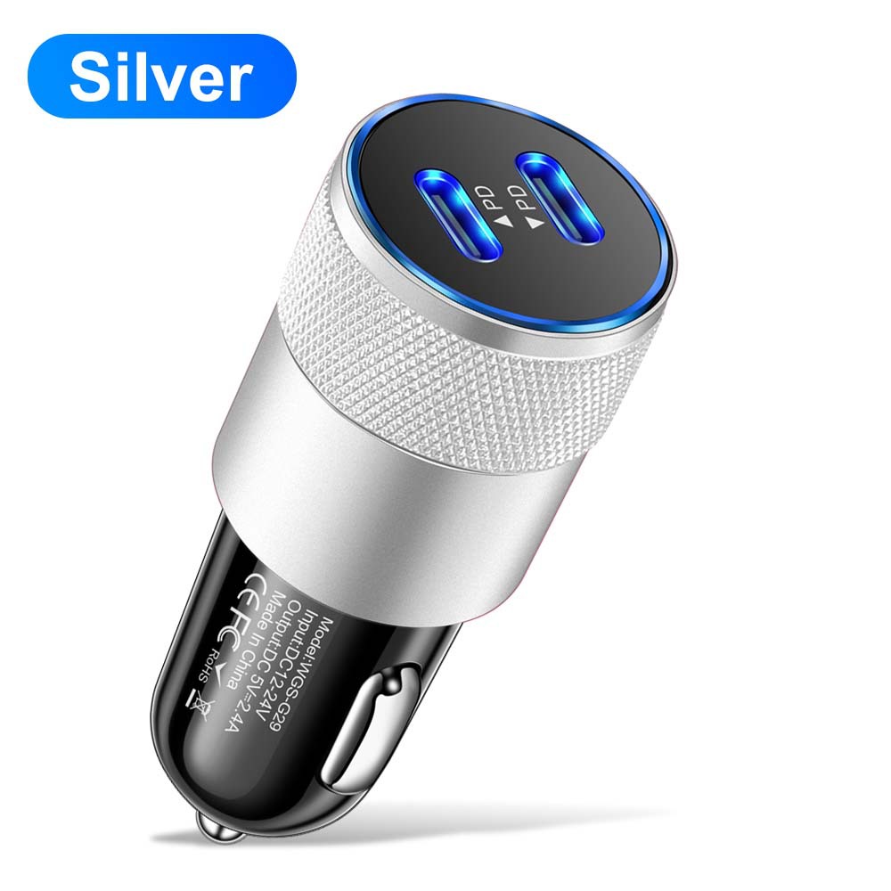 Dual PD 2.4A Dual PD Metal Cannon Fast Car Charger PD+PD Dual Fast Charge
