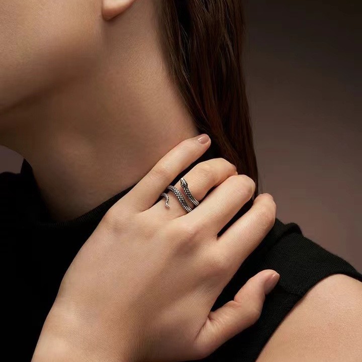 New Demon Slayer Snake Pillar Iguro Obanai Snake Ring Open Adjustable Design Ring