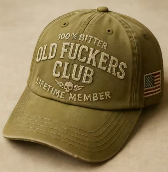 New Pure Cotton Embroidered Hat Old Fuckers Club Baseball Cap