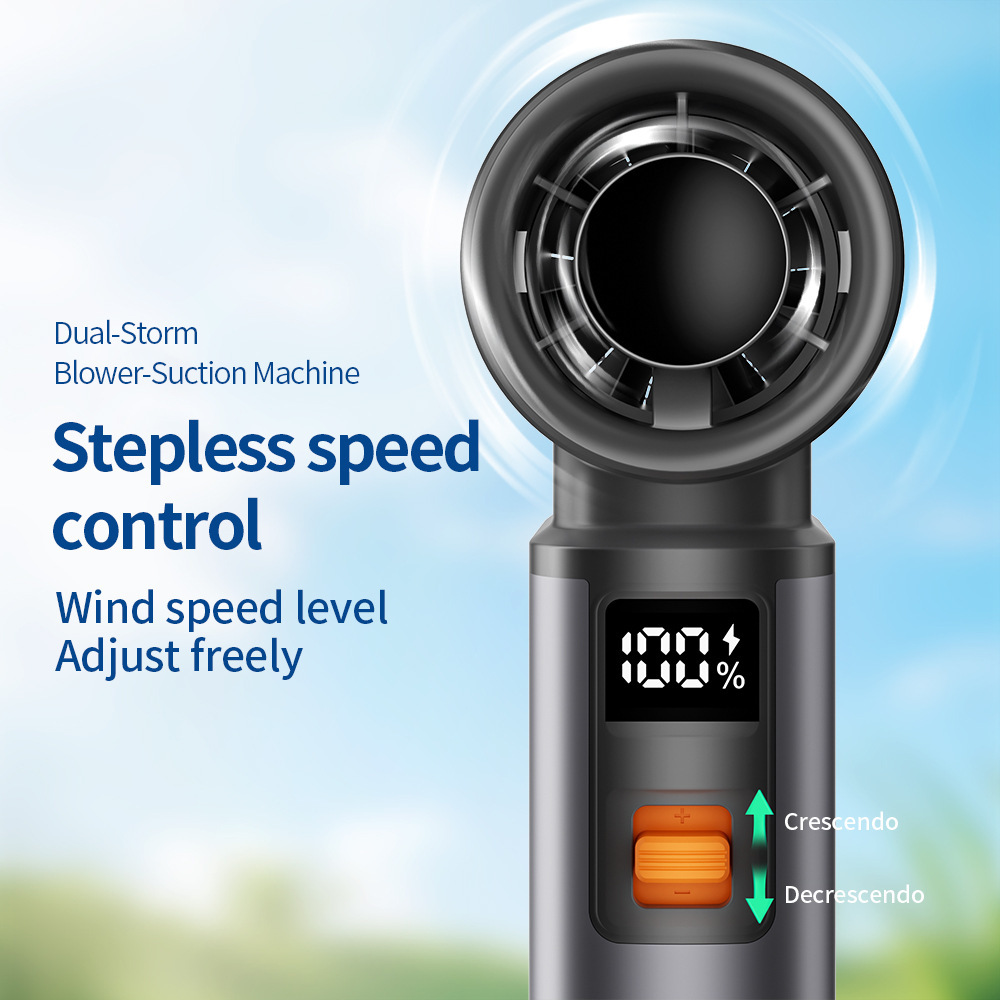 2026 New Violent Turbo Fan Mini Camping Outdoor 130,000 RPM High Speed Handheld Fan Blow Vacuum