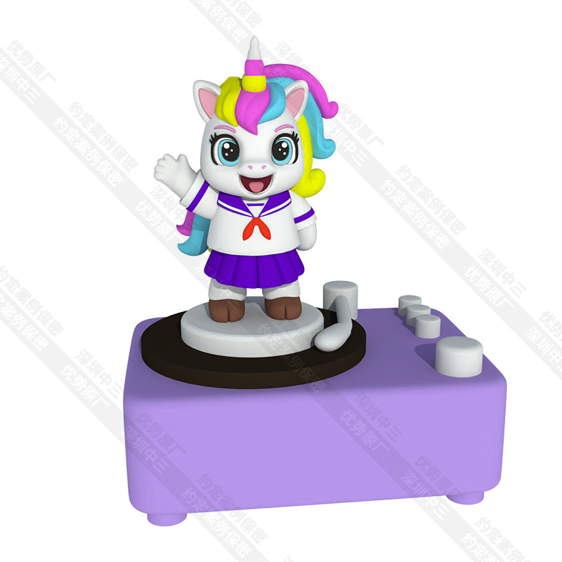 Custom Cartoon Bluetooth Speaker Cute Unicorn Figure IP Shape Gift Simulation PVC Soft Rubber Speaker