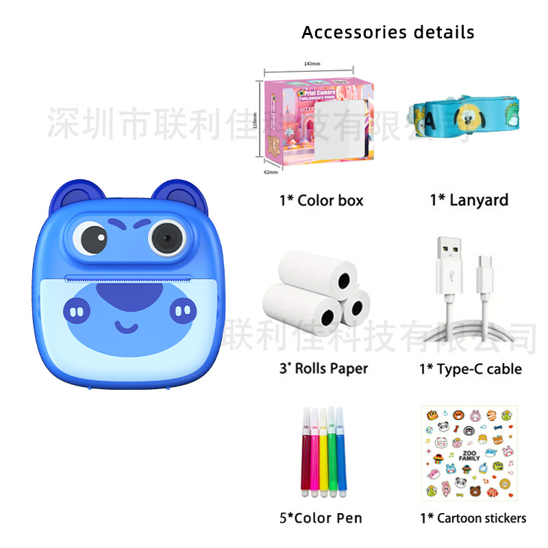 New private mold children's Polaroid print camera cartoon digital mini HD educational toy support