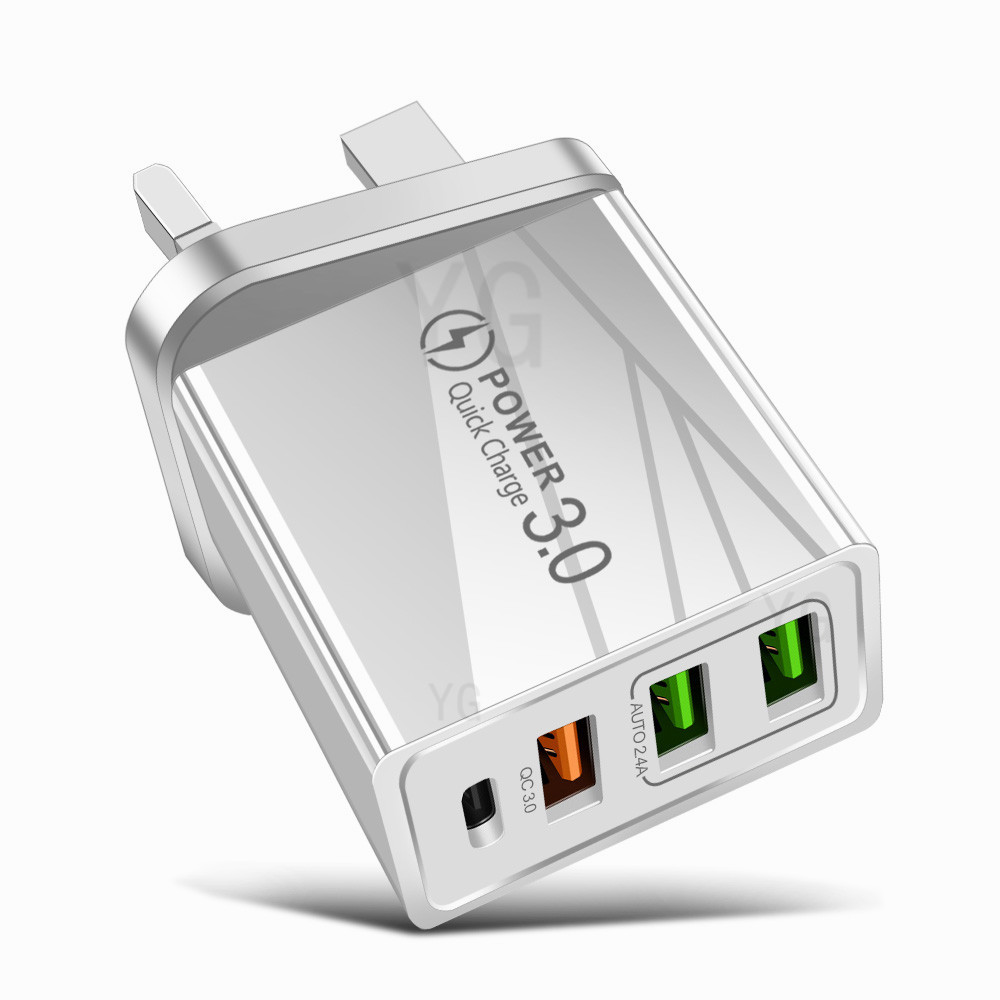 PD36W+3USB2.4A Dual USB Fast Phone Charger Multi-Port Adapter with Light Charging Head Travel Charger