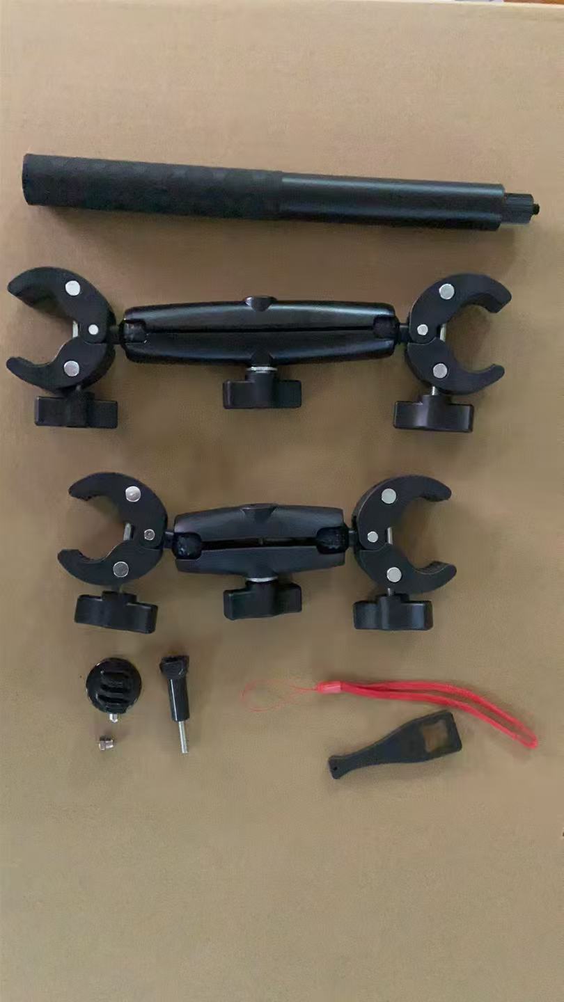 Insta360 X5 360 Action Camera Dual Head Heavy Duty Clamp Motorcycle Mount Selfie Stick Crab Clamp