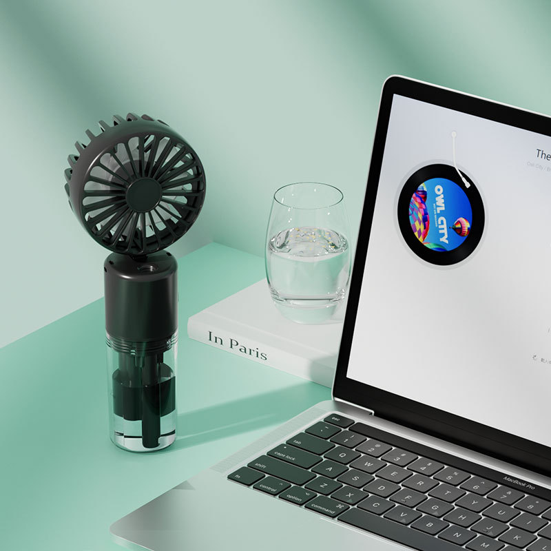 F3 Handheld Spray Fan Humidifying Cooling Portable USB Charging Student Outdoor Mini Fan