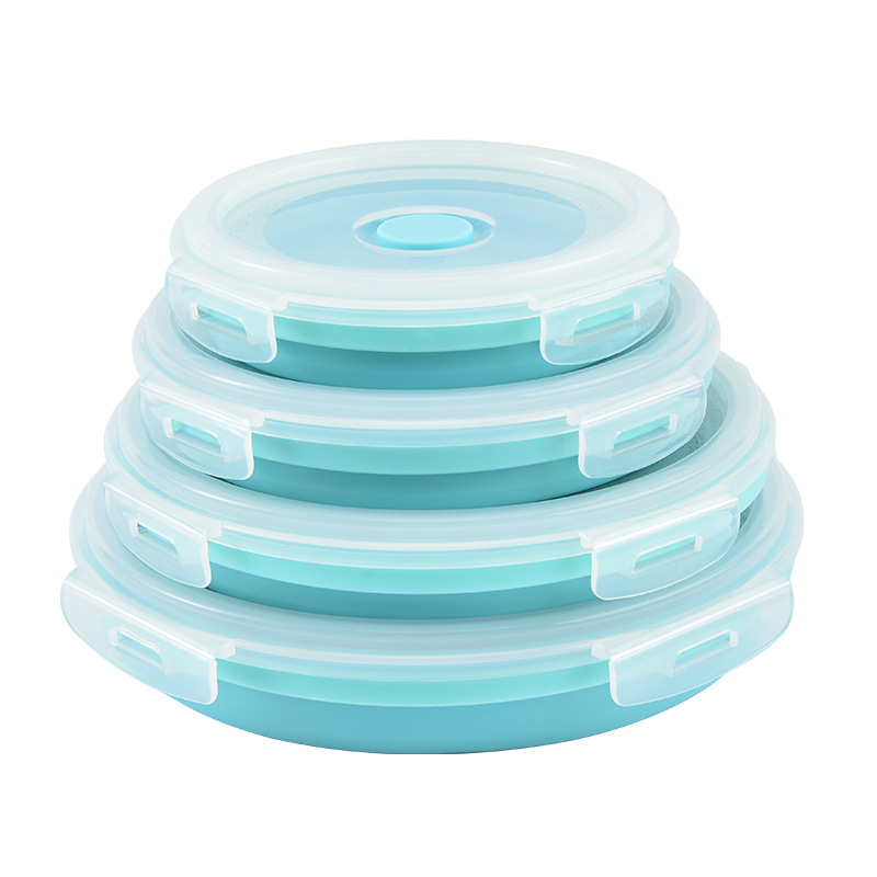 Silicone Lunch Box Household Fresh-keeping Box Children's Lunch Box Outdoor Portable Travel Bento Box Student Plate