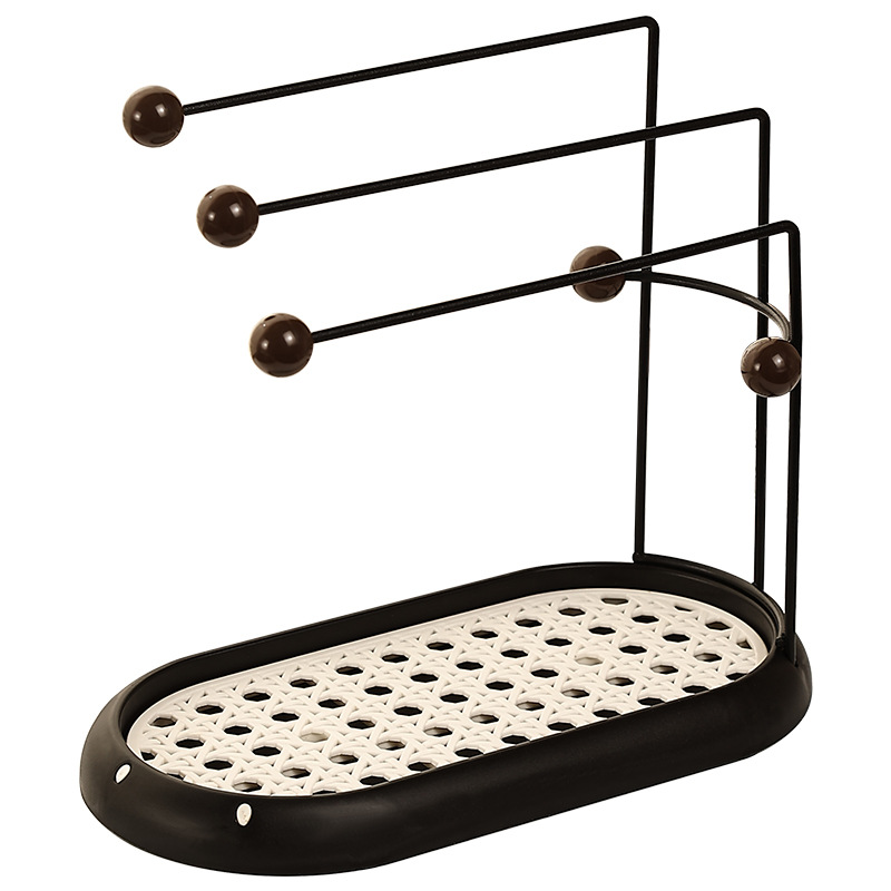 Vintage Style Kitchen Dishcloth Rack Countertop Sink Dish Sponge Drip Rack Multi-Functional Storage Rack Towel Rack