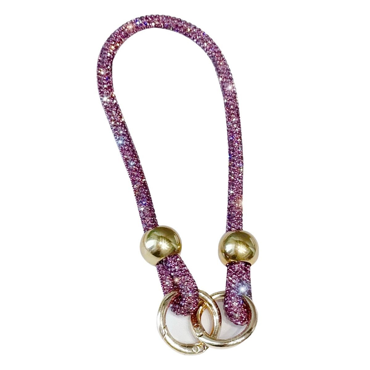 Luxury Rhinestone Wrist Strap Short Double Buckle Anti-loss Chain Hand Strap Beaded Phone Strap New