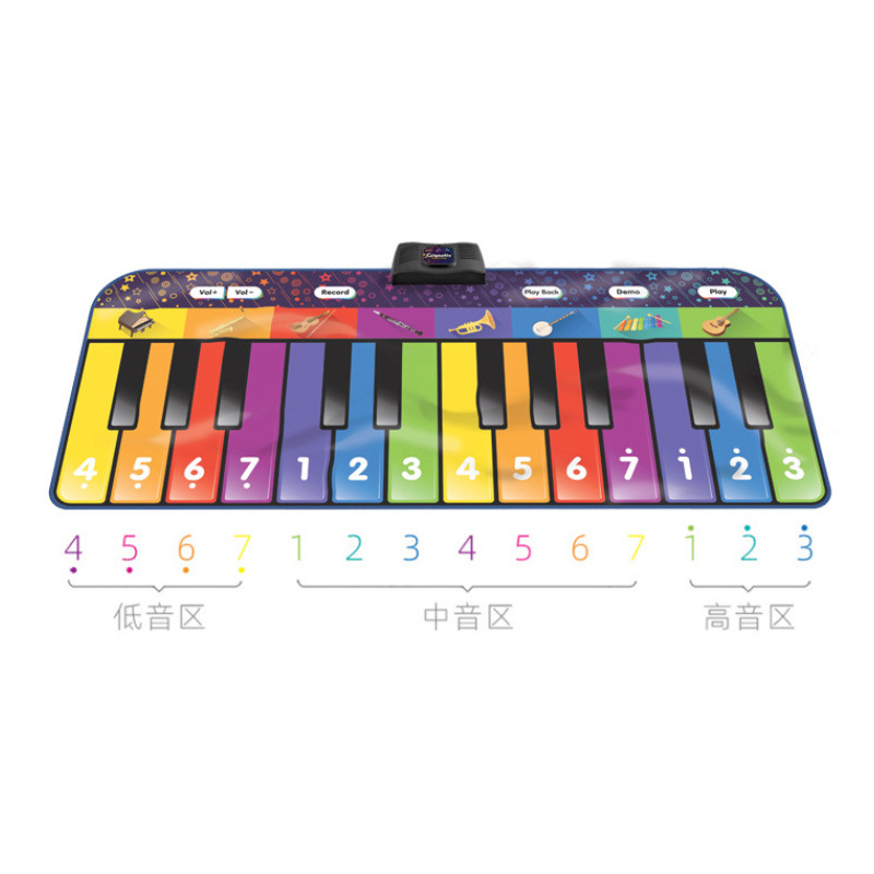 ZIPPYMAT Children's Piano Mat Foot Pedal Piano Music Dance Mat Kindergarten Teaching Aid