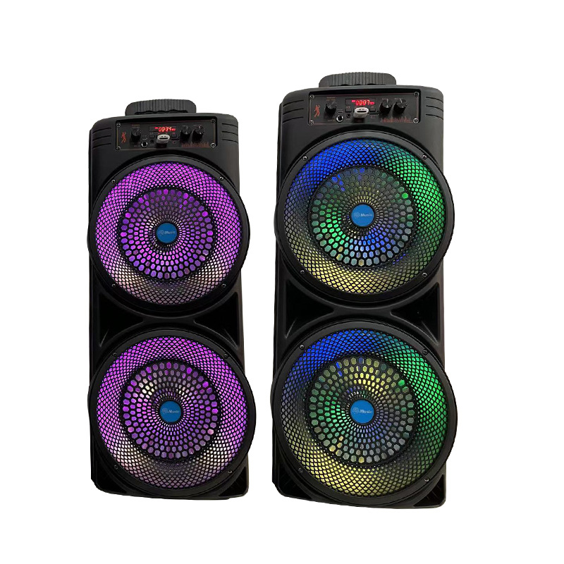 Dual 8-inch Wired Bluetooth Speaker Portable Light Ring Light Outdoor Square Dance Speaker High Power Heavy Bass