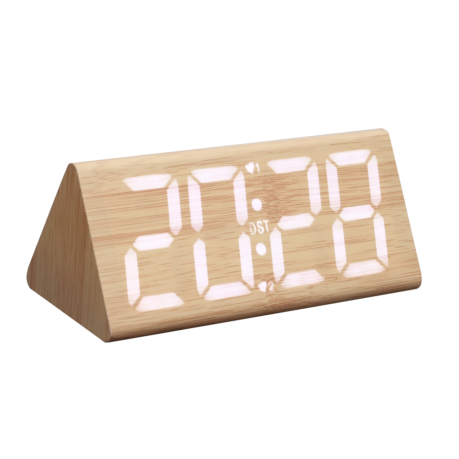 LED Wooden Clock Digital Night Light Silent Digital Alarm Clock Perpetual Calendar Temperature Electronic Clock Multifunctional Clock