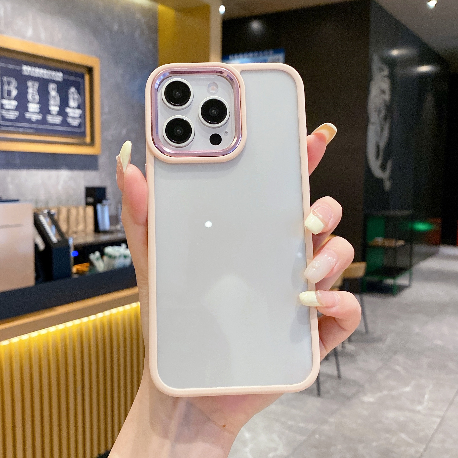 Compatible iPhone 16 Pro phone case metal lens Apple 15 Pro Max gold shield case anti-drop 13 PM case
